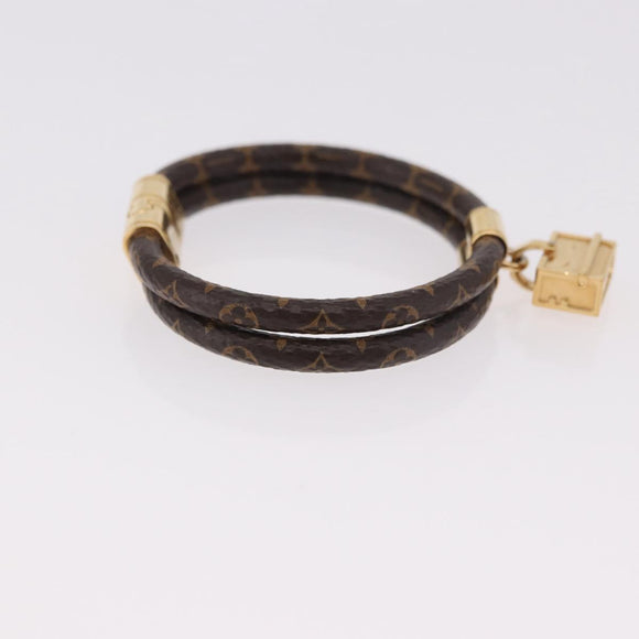 LOUIS VUITTON Monogram Brass Keep It Twice Bracelet M6640E LV Auth 182947M