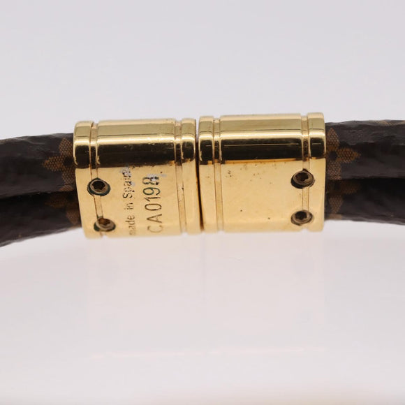LOUIS VUITTON Monogram Brass Keep It Twice Bracelet M6640E LV Auth 182947M