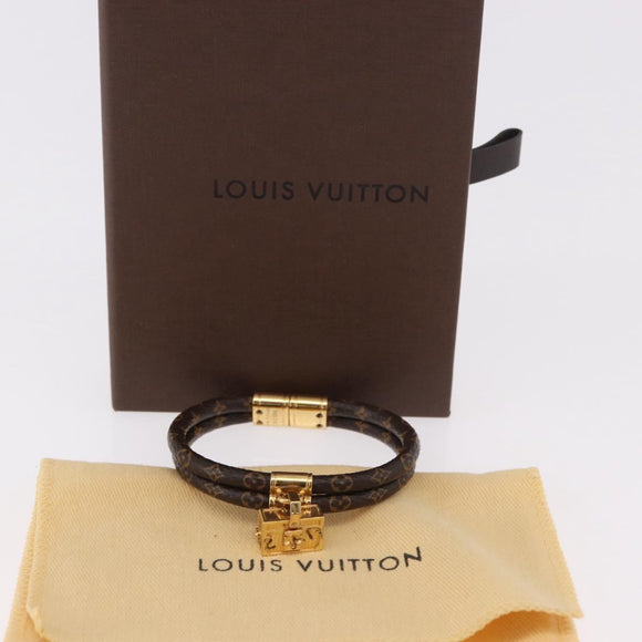 LOUIS VUITTON Monogram Brass Keep It Twice Bracelet M6640E LV Auth 182947M