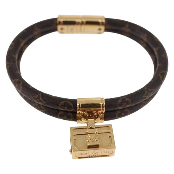 LOUIS VUITTON Monogram Brass Keep It Twice Bracelet M6640E LV Auth 182947M