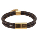 LOUIS VUITTON Monogram Brass Keep It Twice Bracelet M6640E LV Auth 182947M-2