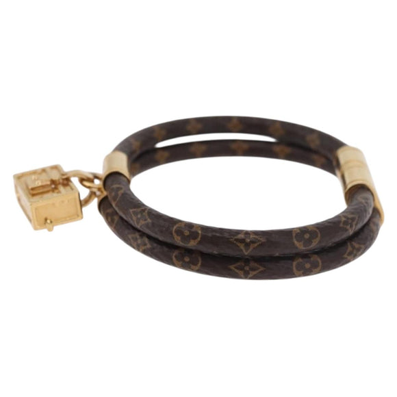 LOUIS VUITTON Monogram Brass Keep It Twice Bracelet M6640E LV Auth 182947M