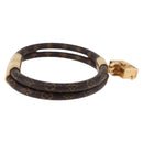 LOUIS VUITTON Monogram Brass Keep It Twice Bracelet M6640E LV Auth 182947M-4