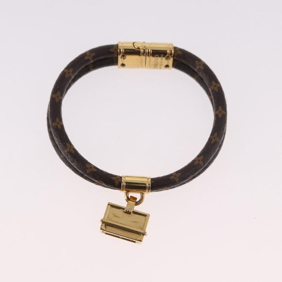 LOUIS VUITTON Monogram Brass Keep It Twice Bracelet M6640E LV Auth 182947M