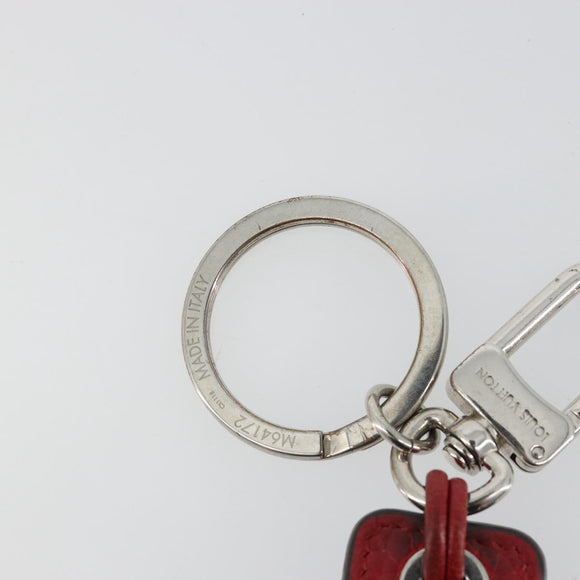 LOUIS VUITTON Porte Cles Tab Key Ring Leather Red Blue M64172 LV Auth 182948M