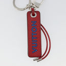 LOUIS VUITTON Porte Cles Tab Key Ring Leather Red Blue M64172 LV Auth 182948M-14
