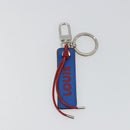 LOUIS VUITTON Porte Cles Tab Key Ring Leather Red Blue M64172 LV Auth 182948M-13