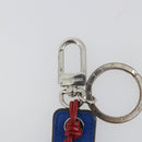 LOUIS VUITTON Porte Cles Tab Key Ring Leather Red Blue M64172 LV Auth 182948M-2