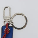 LOUIS VUITTON Porte Cles Tab Key Ring Leather Red Blue M64172 LV Auth 182948M-3