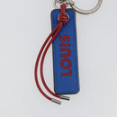 LOUIS VUITTON Porte Cles Tab Key Ring Leather Red Blue M64172 LV Auth 182948M-4