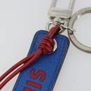 LOUIS VUITTON Porte Cles Tab Key Ring Leather Red Blue M64172 LV Auth 182948M-6