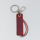 LOUIS VUITTON Porte Cles Tab Key Ring Leather Red Blue M64172 LV Auth 182948M-7