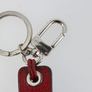 LOUIS VUITTON Porte Cles Tab Key Ring Leather Red Blue M64172 LV Auth 182948M-8