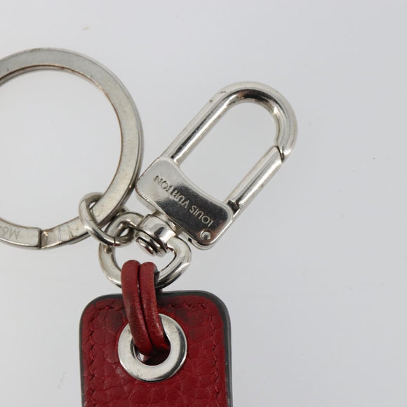LOUIS VUITTON Porte Cles Tab Key Ring Leather Red Blue M64172 LV Auth 182948M