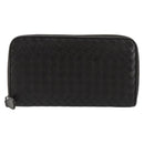 BOTTEGA VENETA INTRECCIATO Long Wallet Leather Dark Brown Auth 182950-13