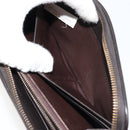 BOTTEGA VENETA INTRECCIATO Long Wallet Leather Dark Brown Auth 182950-21