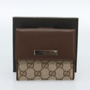 GUCCI GG Canvas Compact Wallet Beige Auth 182952M-12
