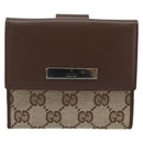 GUCCI GG Canvas Compact Wallet Beige Auth 182952M-13