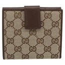 GUCCI GG Canvas Compact Wallet Beige Auth 182952M-2