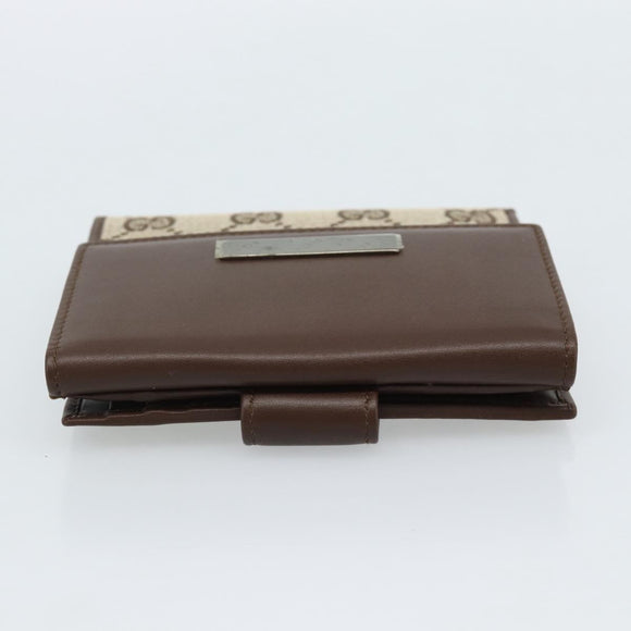 GUCCI GG Canvas Compact Geldbörse Beige Auth 182952M