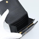 GUCCI GG Marmont Compact Wallet Leder Schwarz Gold 598587 Auth 182955M-12