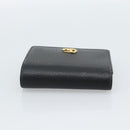 GUCCI GG Marmont Compact Wallet Leder Schwarz Gold 598587 Auth 182955M-6