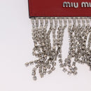 Miu Miu Chain Shoulder Card Case Leather Red Silver Auth 182957SM-15