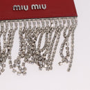 Miu Miu Chain Shoulder Card Case Leather Red Silver Auth 182957SM-16