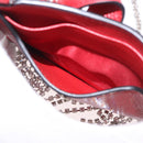 Miu Miu Chain Shoulder Card Case Leather Red Silver Auth 182957SM-23