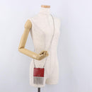 Miu Miu Chain Shoulder Card Case Leather Red Silver Auth 182957SM-24