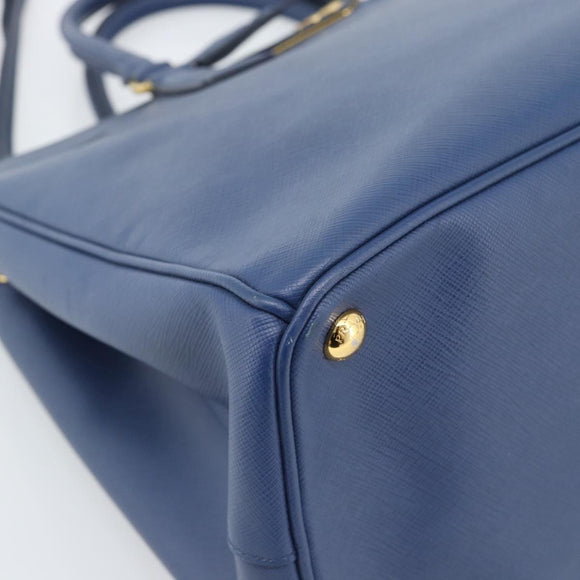 PRADA Galleria Handtasche Saffiano-Leder 2-Wege Blau Gold Original 182959A