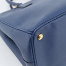 PRADA Galleria Handtasche Saffiano-Leder 2-Wege Blau Gold Original 182959A-15