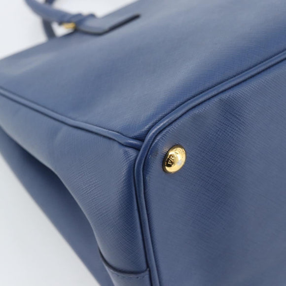 PRADA Galleria Handtasche Saffiano-Leder 2-Wege Blau Gold Original 182959A