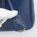 PRADA Galleria Handtasche Saffiano-Leder 2-Wege Blau Gold Original 182959A-16