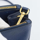 PRADA Galleria Handtasche Saffiano-Leder 2-Wege Blau Gold Original 182959A-18