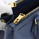 PRADA Galleria Handtasche Saffiano-Leder 2-Wege Blau Gold Original 182959A-25