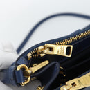 PRADA Galleria Handtasche Saffiano-Leder 2-Wege Blau Gold Original 182959A-27