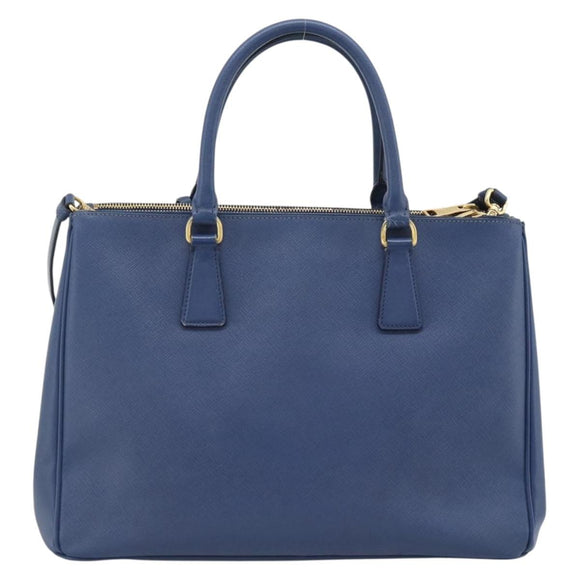 PRADA Galleria Handtasche Saffiano-Leder 2-Wege Blau Gold Original 182959A