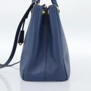 PRADA Galleria Handtasche Saffiano-Leder 2-Wege Blau Gold Original 182959A-5