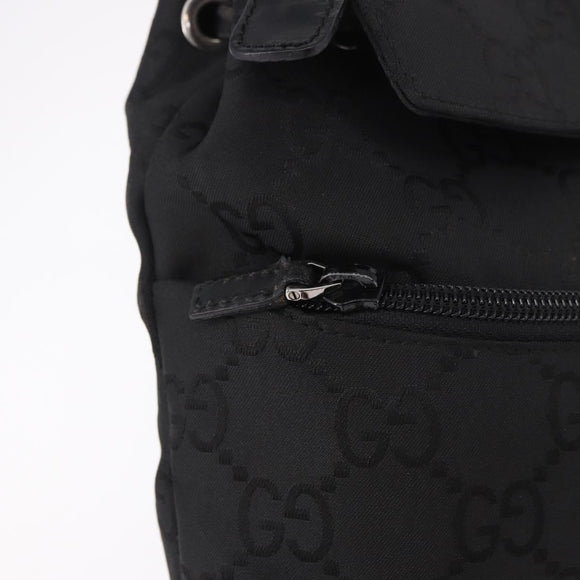 GUCCI GG Canvas Backpack Black Silver 003 0242 Auth 182962A