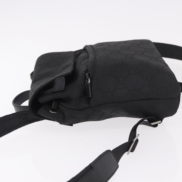 GUCCI GG Canvas Backpack Black Silver 003 0242 Auth 182962A