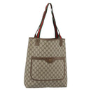 GUCCI GG Supreme Web Sherry Line Tote Bag PVC Beige Red 39 02 003 Auth 182963-1