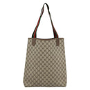 GUCCI GG Supreme Web Sherry Line Tote Bag PVC Beige Red 39 02 003 Auth 182963-3
