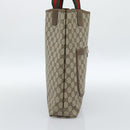 GUCCI GG Supreme Web Sherry Line Tote Bag PVC Beige Red 39 02 003 Auth 182963-4