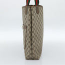 GUCCI GG Supreme Web Sherry Line Tote Bag PVC Beige Red 39 02 003 Auth 182963-5