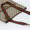 GUCCI GG Supreme Web Sherry Line Tote Bag PVC Beige Red 39 02 003 Auth 182963-6