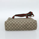 GUCCI GG Supreme Web Sherry Line Tote Bag PVC Beige Red 39 02 003 Auth 182963-9