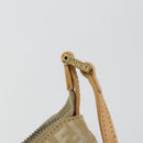 FENDI Zucchino Canvas Shoulder Bag Beige Gold Auth 182966A-10