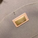 FENDI Zucchino Canvas Shoulder Bag Beige Gold Auth 182966A-18