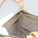 FENDI Zucchino Canvas Shoulder Bag Beige Gold Auth 182966A-19